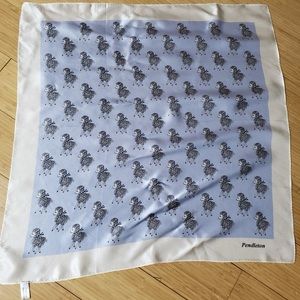 Pendleton 100% silk scarf baby blue sheep lamb square